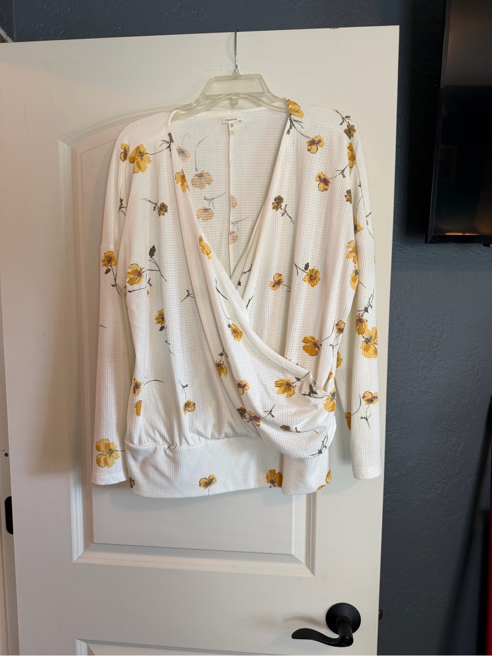 Maurice’s Long Sleeve Crossover Floral Top